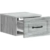 vidaXL Muurbevestigde Nachttafel Grijs sonoma 34,5 x 33 x 20 cm