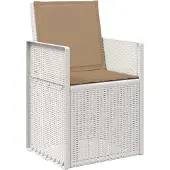 vidaXL Tuin Eettafel Set 5 st Wit en Taupe PP