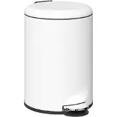 HOMCOM Trash Can-Metall, Kunststoff-36L x 30B x 44,5H cm-Cremeweiß