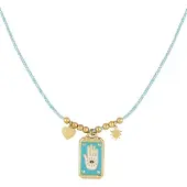 Yehwang Eclipse Charm Necklace - Blue Gold kleur