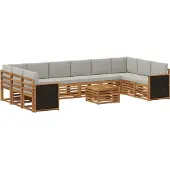 vidaXL Buiten bank set 8 st Naturel en lichtgrijs