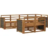 vidaXL Buiten bank set 6 st Naturel Massief Acacia Hout