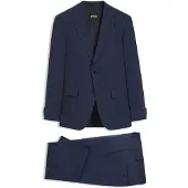 BOSS Tweedelig slim-fit pak van geruite stretchwol
