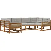 vidaXL Buiten bank set 6 st Naturel en lichtgrijs