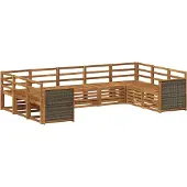vidaXL Buiten bank set 7 st Naturel Massief Acacia Hout