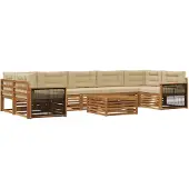 vidaXL Buiten bank set 8 st Natuurlijk en Beige