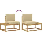 vidaXL Buiten bank set 3 st Wit en Beige Polyester