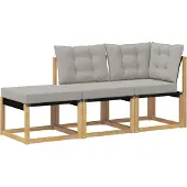 vidaXL Sectie Sofa Eenheden met kussen 3 Stuk Wit