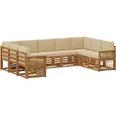 vidaXL Buiten bank set 7 st Naturel Massief Acacia Hout en Polyester