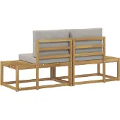 vidaXL Buiten eindsofa met kussen 2 Stuk Wit Massief Acacia Hout