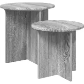 vidaXL Bijzettafelset 2 st Grijs sonoma Ø 45 x 45 cm