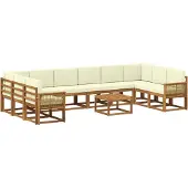 vidaXL Buiten bank set 11 st Natuurlijk en Crème Massief Acacia Hout