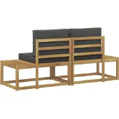 vidaXL Buiten eindsofa met kussen 2 Stuk Wit Massief Acacia Hout
