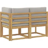 vidaXL Outdoor Midden- en Hoekbank 2 Stuk Wit Massief Acacia Hout