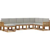 vidaXL Buiten bank set 8 st Naturel en lichtgrijs Massief Acacia Hout