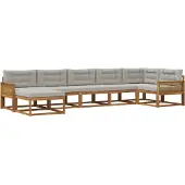 vidaXL Buiten bank set 7 st Naturel en lichtgrijs