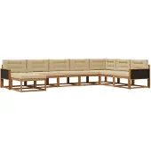 vidaXL Buiten bank set 8 st Natuurlijk en Beige