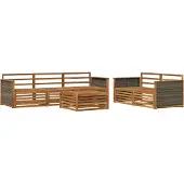 vidaXL Buiten bank set 6 st Naturel Massief Acacia Hout