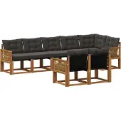 vidaXL Buiten bank set 8 st Naturel en Zwart