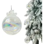 Inspiruj - Kerstbal - Glas - Opaliserende Afwerking - 8 cm