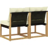 vidaXL 2 Stuk Buiten Midden Sofa Massief acaciahout en Textilene-stof