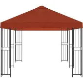 vidaXL Tuinpaviljoen 6 x 3 m Terracotta Polyester en Staal 190 gsm