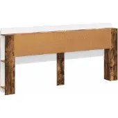 vidaXL Hoofdeinde Kast met opslag Gerookt eiken Geconstrueerd hout