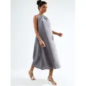 Busem Halter Nek Midi-jurk