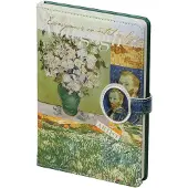 Kalpa D6311-3 Van Gogh-kunst notitieboek – Groene uitgave “Witte Rozen & Tarweveld”.