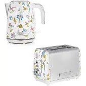 VQ by VQ Keuken Set – Kanwaterkoker 1,7L & 2-Sleuven Broodrooster – Elveden Wit – Luxe Design Ontbijtset