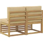 vidaXL 2 Stuk Buiten Midden Sofa Massief Acacia Hout Wit