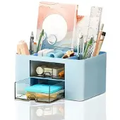 OEM Bureauorganizer met 7 vakken, blauw, van kunststof