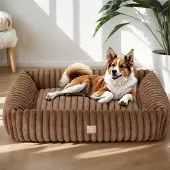 OEM XXL hondenbed, bruin, wasbaar, rechthoekig, antislip en comfortabel