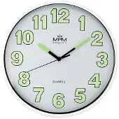OEM Ronde wandklok met lichteffect, quartz uurwerk, wit/groen, 24 cm