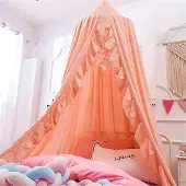 OEM Kinderbed met muggennet, prinsessenmodel, tentvorm, roze