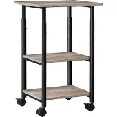 OEM Zwarte printerwagen met 3 niveaus, in hoogte verstelbaar, 48x40x67 cm