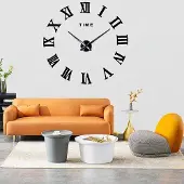OEM Moderne, extra grote, zwarte wandklok, decoratief