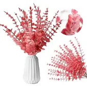 OEM Kunsttakken van eucalyptus, 30 stuks, 38 cm, rood, van plastic