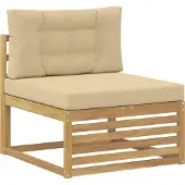 vidaXL Buiten bank set 5 st Wit en Beige Polyester