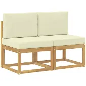 vidaXL 2 Stuk Buiten Midden Sofa Massief Acacia Hout Wit