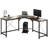 OEM Bureau in L-vorm, zwart en bruin, 150 cm