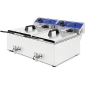 OEM Elektrische friteuse, 2 x 10 liter, roestvrij staal, 6000W