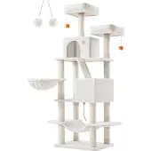 OEM Kattenhuis, pluche en sisal, 55x45x168 cm, crèmekleurig
