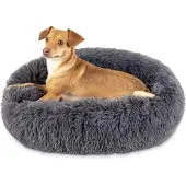 OEM Klein, rond hondenbed, 40 cm, grijs, met stressverminderende eigenschappen