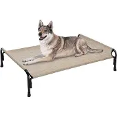 OEM Verhoogd hondenbed voor buiten, groot, wasbaar, beige