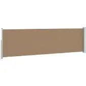 vidaXL Uittrekbaar Zijscherm 140 x 500 cm Polyester Rechthoekig Taupe