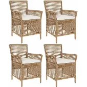 vidaXL Buitenzit 4 st Beige en Crème poly rattan