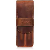 OEM Lederen etui met klep, voor 2 schriften, schrijfmap