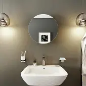 OEM Spiegel voor in de badkamer, rond, van roestvrij staal