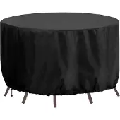 OEM Waterdichte, ronde tafelbeschermer, 300x90 cm, zwaar, zwart, UV-bestendig